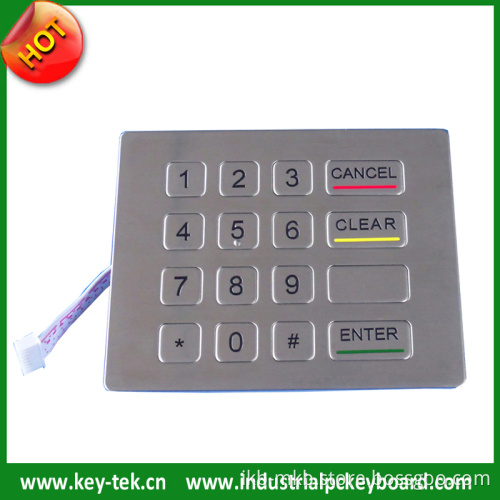 16 Keyst Top Panel Mounting Metal Keypad